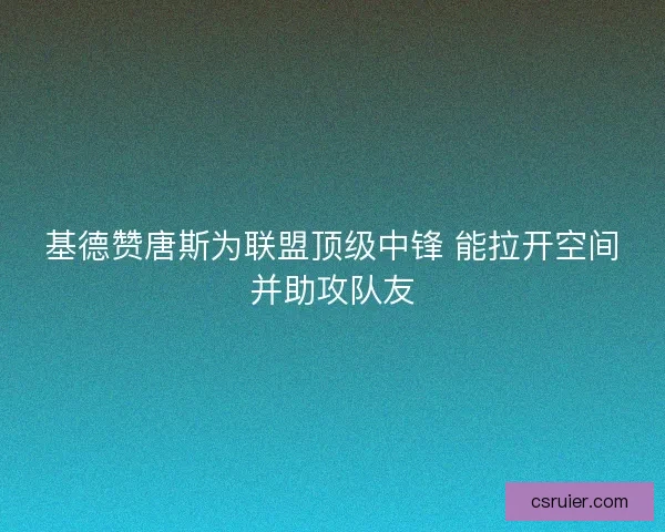 基德赞唐斯为联盟顶级中锋 能拉开空间并助攻队友